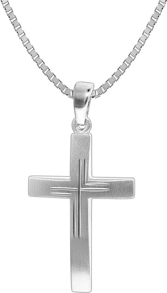 trendor 35850 Herren-Halskette mit Kreuz 925 Silber 31x19 mm 1