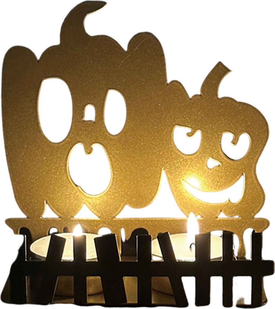 Kerzenständer Halloween Iron Pumpkin Lantern Kerzenhalter Vielseitige Metallhandwerks -Teelicht -Nachbildung für Home Outdoor-A