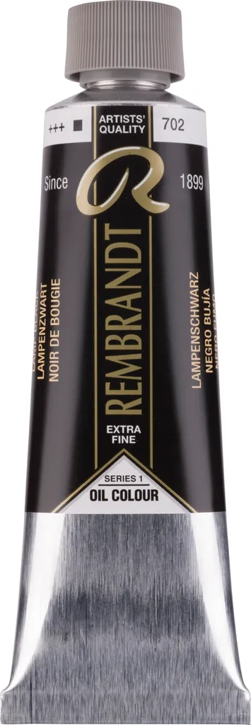 Peinture à l'huile extra-fine Rembrandt Noir Lampe 702 - Tube 150 ml