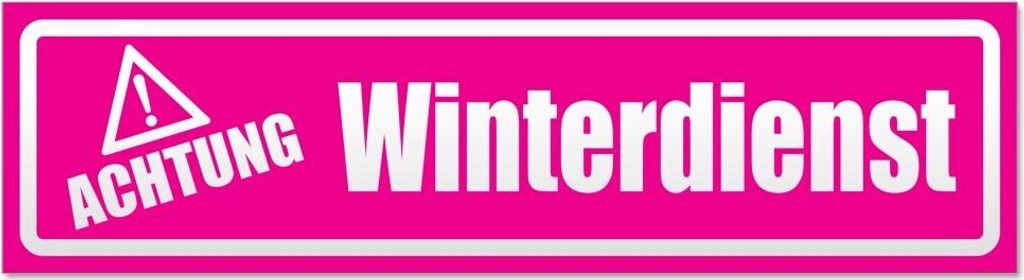 Kiwistar Achtung Winterdienst invertiert Magnetschild Schild magnetisch - 30cm Pink - Magnetfolie für Auto PKW Kfz