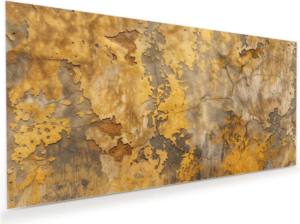 Glasbild 110x55cm in XXL für Wohnzimmer, Schlafzimmer Motiv Verwitterte Wand