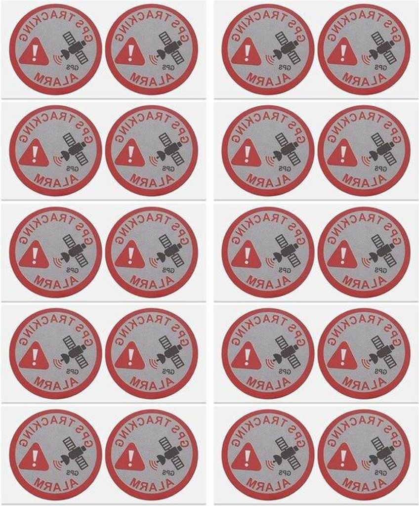 GPS-Tracking- und Sicherheitsetiketten-Set mit 20 Stücken für Innen- und Außenverwendung - Diebstahlschutz-Etikett - Rechteckig - 7,5 x 3 cm