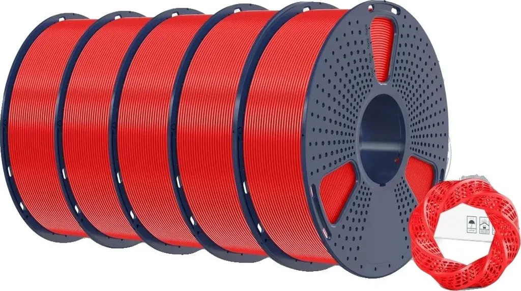 Bobine de filament 3D rouge 1,75mm 5KG robuste pour impression industrielle