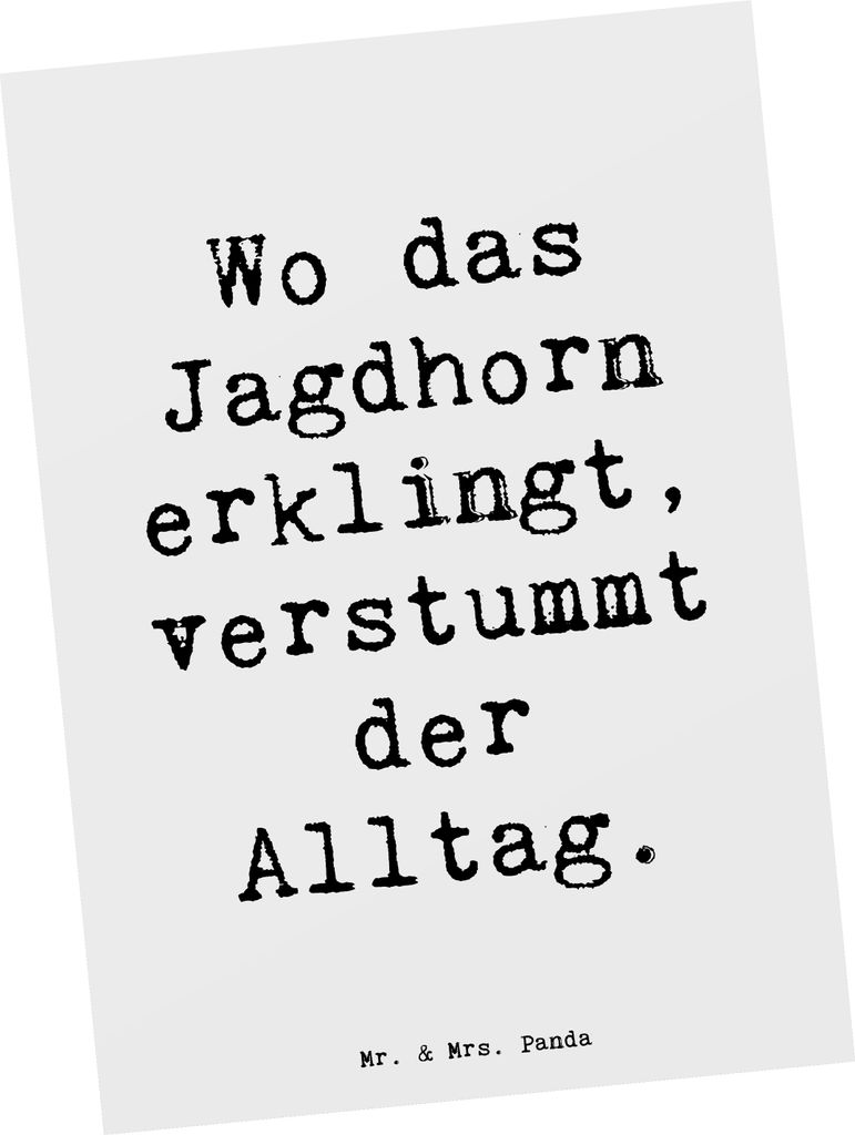 Mr. & Mrs. Panda Grußkarte Spruch Jagdhorn Melodie - Weiß - Geschenk, Ansichtskarte, Postkarten, Musizieren Instrumente, Tradition, Postkarte, Mu...