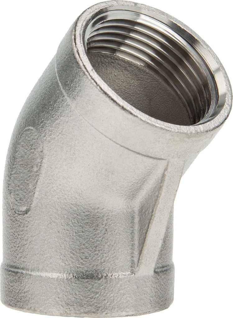 tecuro Kurzer Winkel 45° Edelstahl V4A (AISI 316), IG x IG 3/8 Zoll
