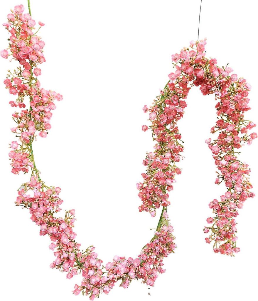 artplants.de Kunstpflanzen Schleierkraut Girlande LITAGO, rosa-pink, 180cm - Kunstgirlande