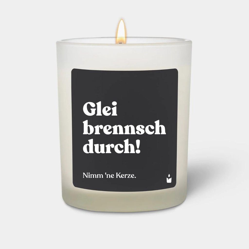 ChattyCandles Duftkerze Weiss Woody Glei brennsch durch! Nimm ne Kerze!