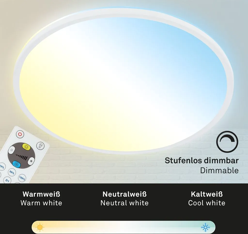 Dalle LED Dimmable Briloner 3000lm Ø 42cm avec Variation d'Intensité - 9