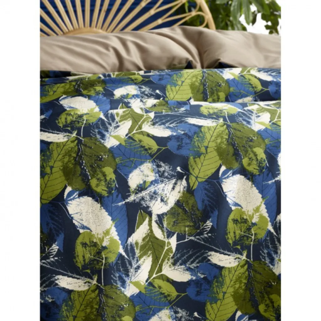 Housse de couette Elm turquoise 260x240 cm anti-plis et facile à repasser