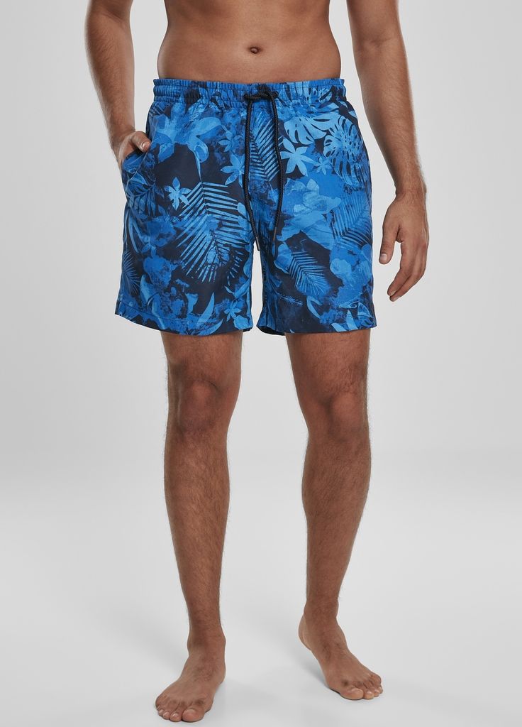 URBAN CLASSICS Pattern Swim Shorts blue flower blue flower M