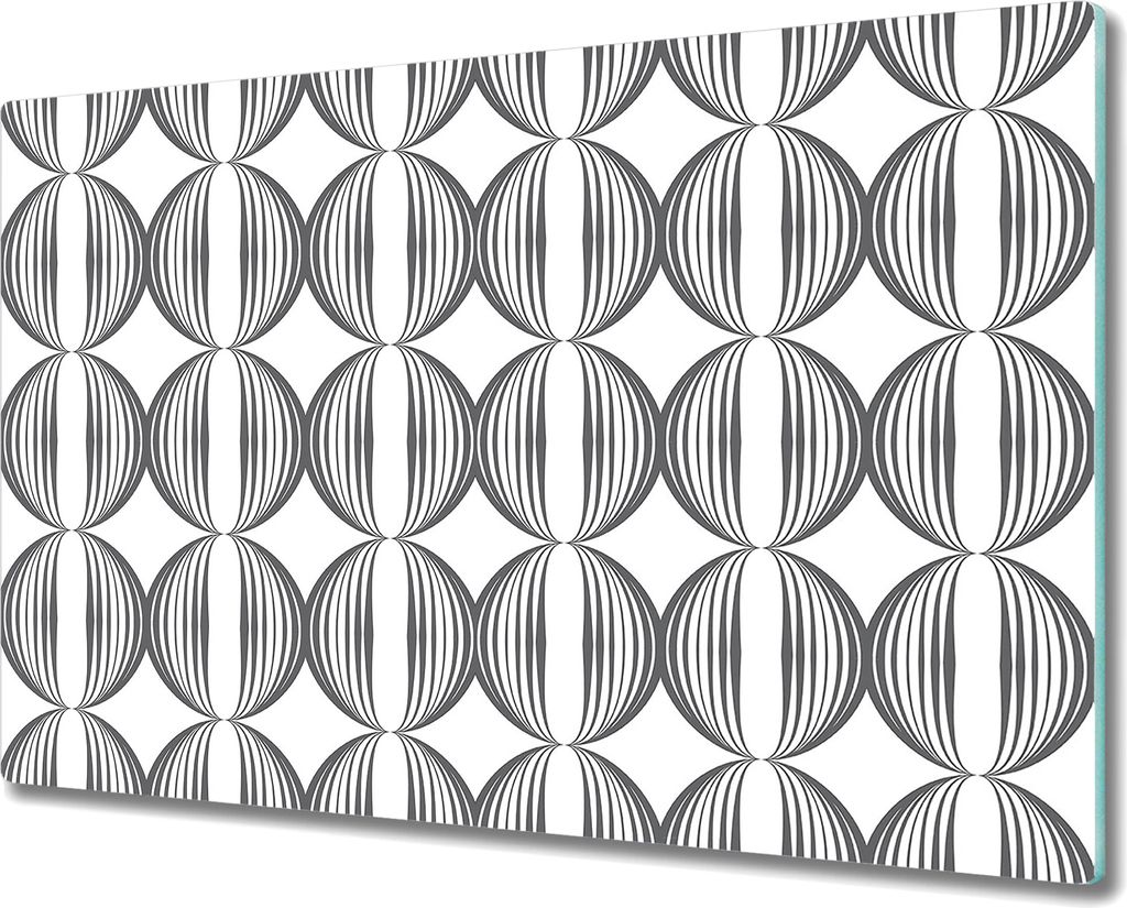 Glas Schneidebrett Herdabdeckplatten Schneideplatten - 80x52 cm - Retro Kreise