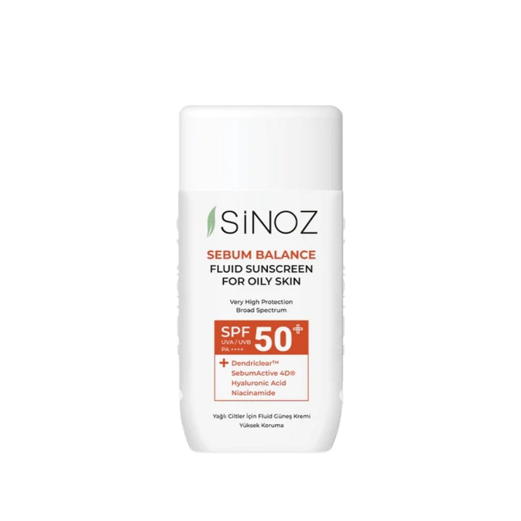 Sinoz Sebum Balance Sonnenfluid SPF 50+, 50 ml – Gesichtssonnenschutz für ölige Haut, UVA/UVB