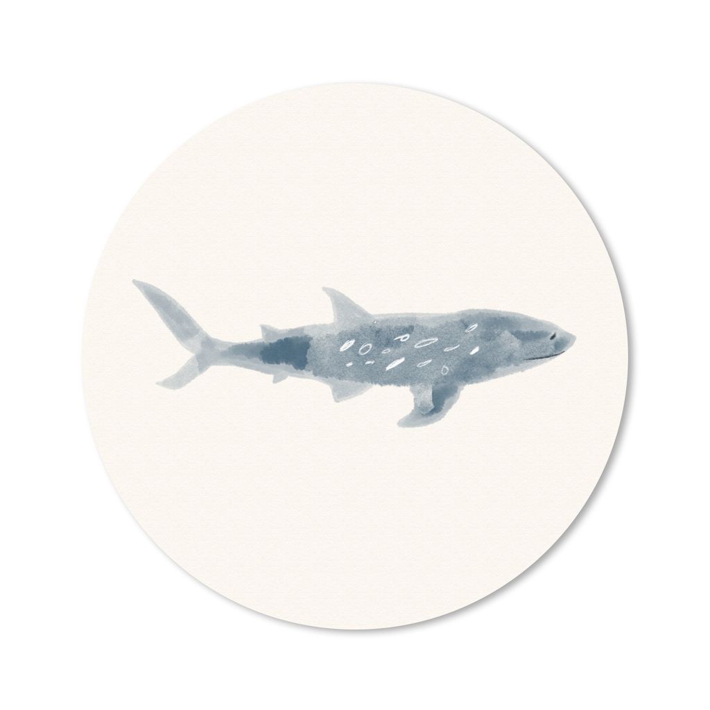 MuchoWow Mauspad Mousepad Hai - Meer - Aquarell - Illustration 40x40 cm - Mousepads - Maus Mat - Pad - Mausunterlage - Schreibtisch Accessoires