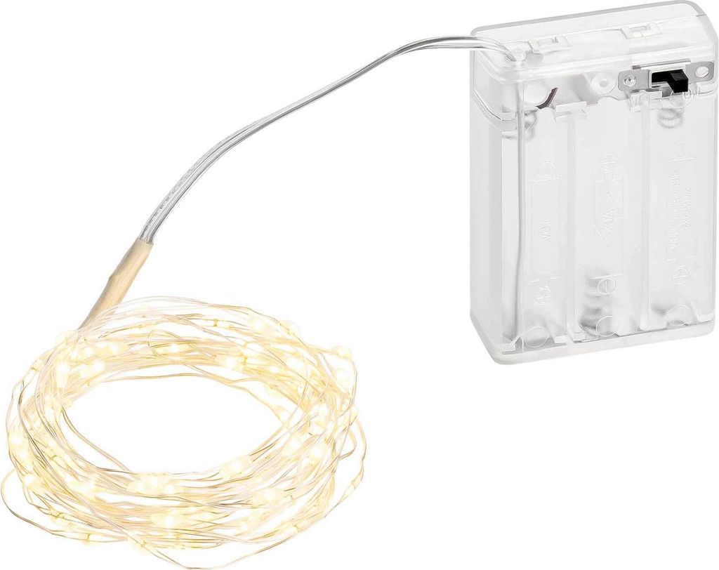 Drahtlichterkette 80 Micro LEDs, warmweiss, 395cm Produktbild 