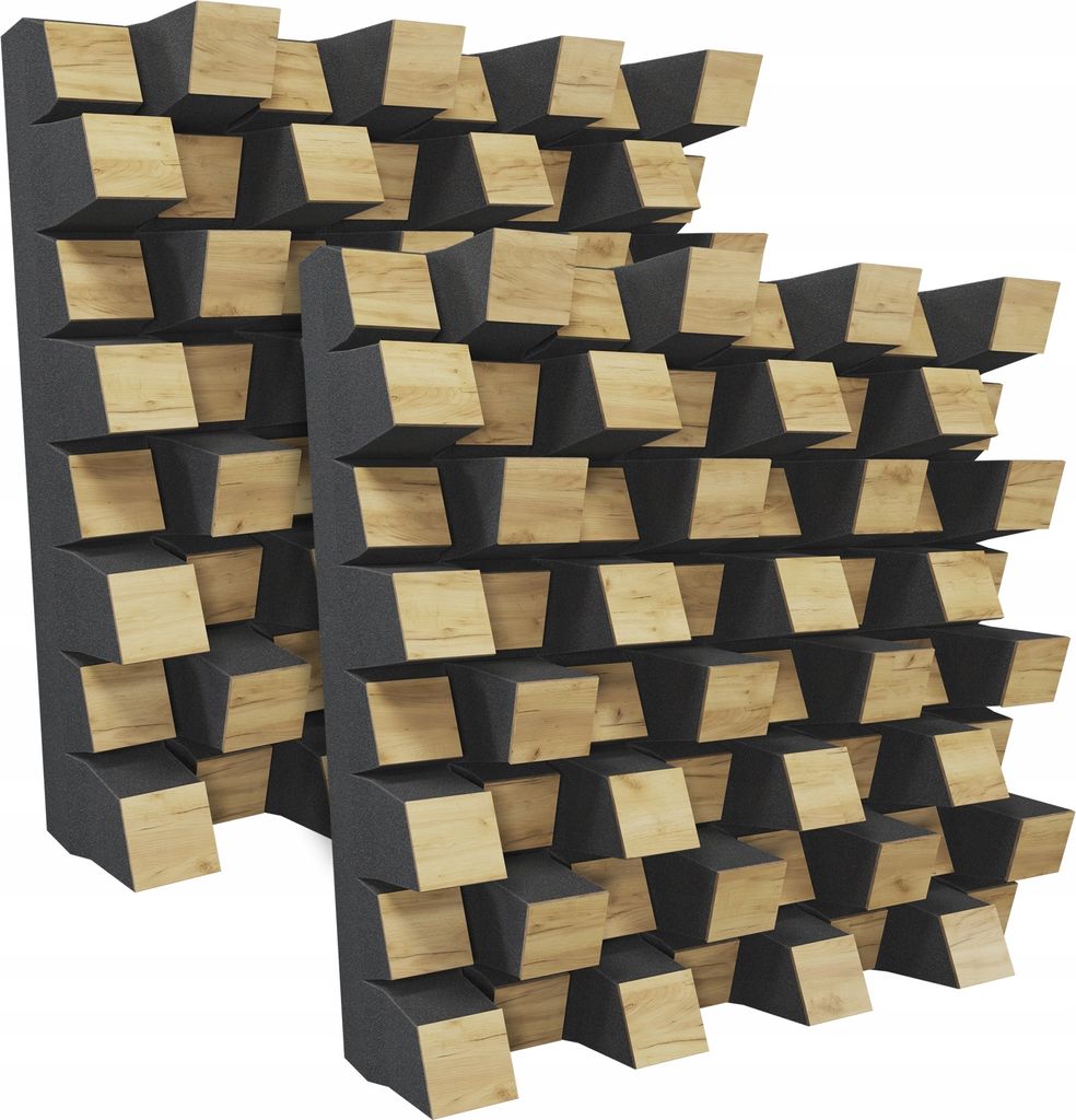 Two acoustic diffusers are shown against a white background.