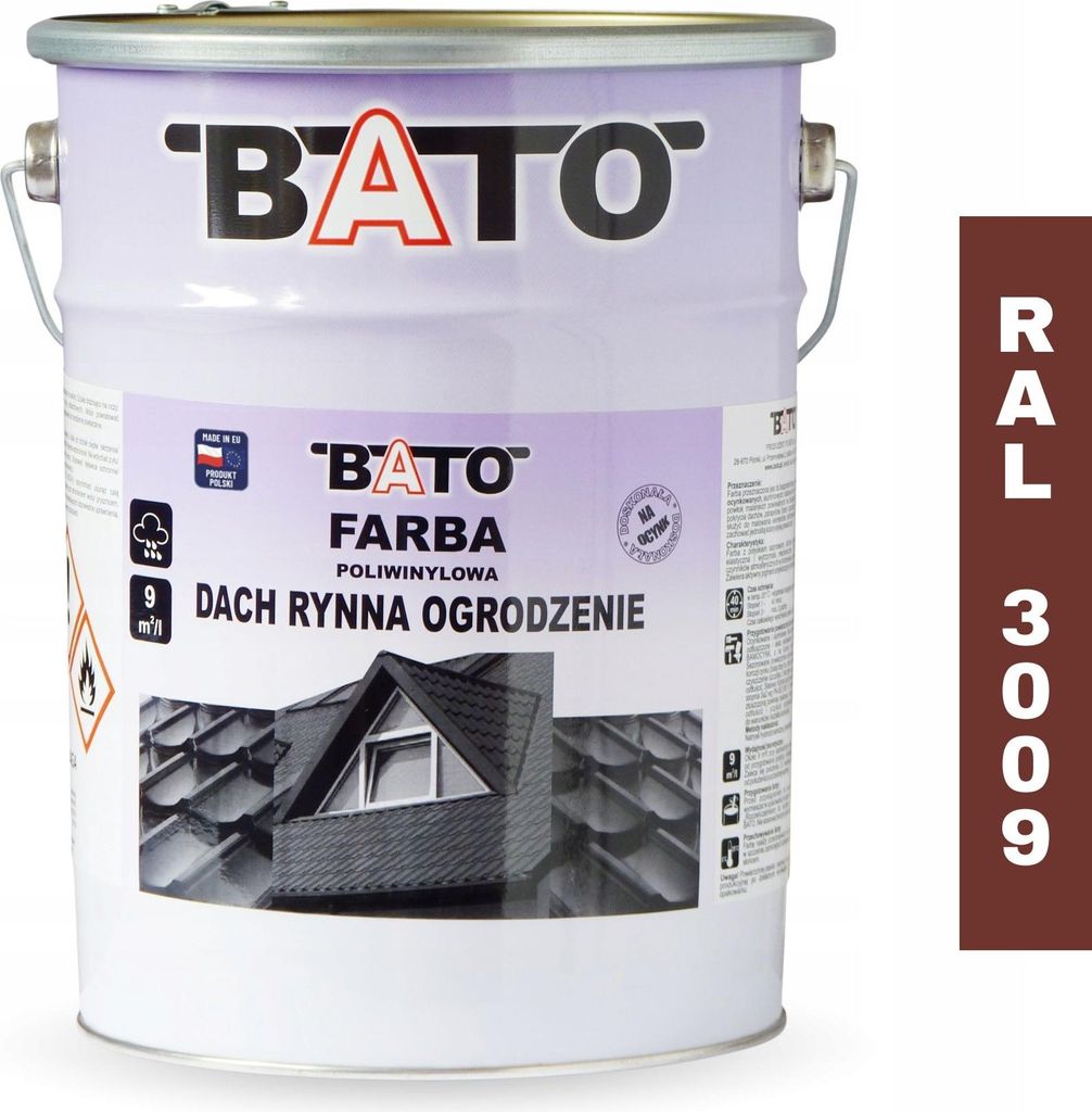 Polywin-Farbe Dach Rinnen Zaun Rot A 5L