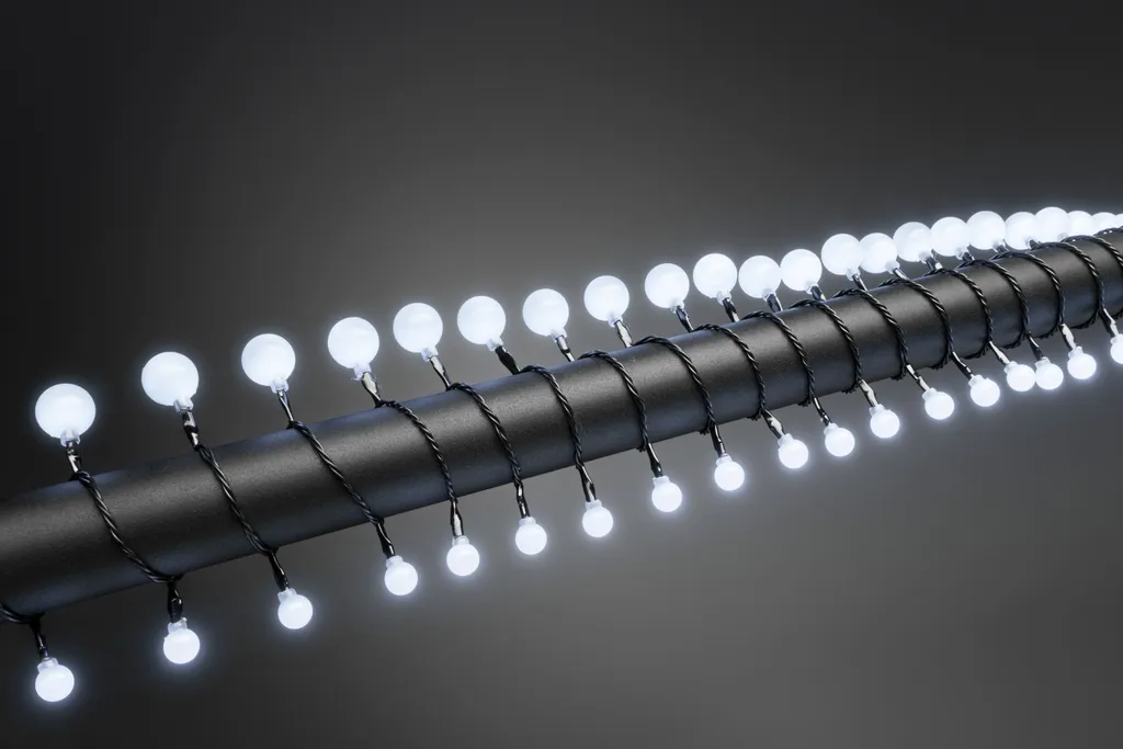 Konstsmide 3680-207 Guirlande Lumineuse 80 LED Blanches Câble Noir 24V