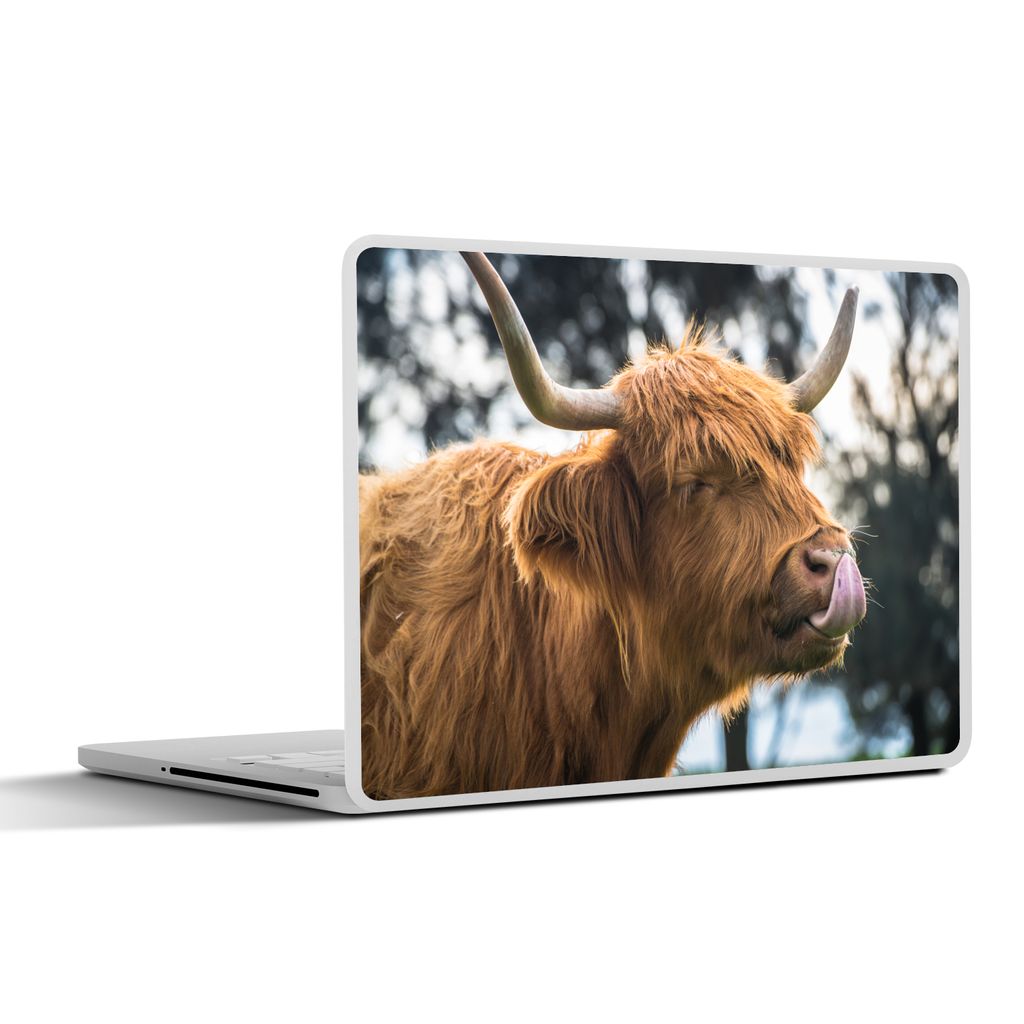 MuchoWow Laptop Aufkleber Sticker Cover Schottischer Highlander - Nase - Baum 36.5x27.5 cm - Laptop-Sticker