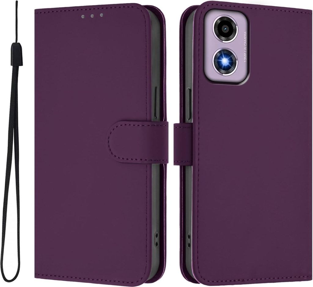 Mobigear Urban Wallet Motorola Moto E14 Hülle Klapphülle Geldbörse - Lila