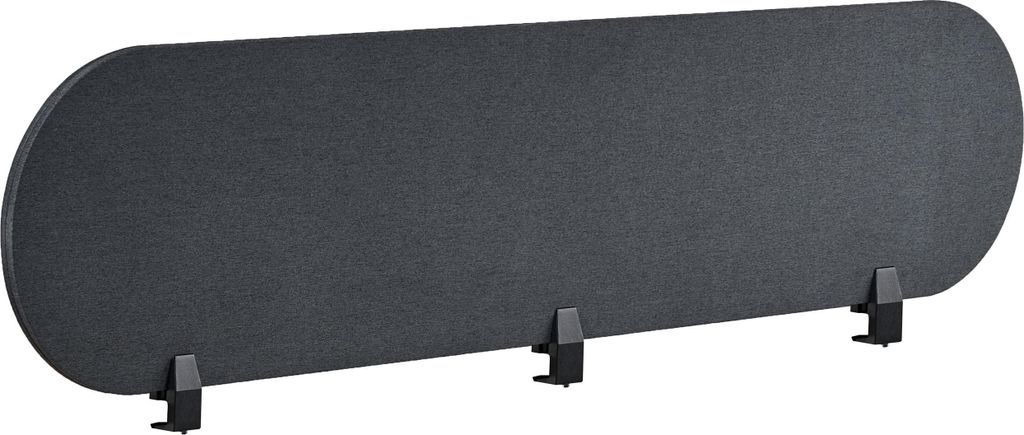 BELIANI Schreibtisch Trennwand Dunkelgrau Stoff PET Kunststoff 180 x 40 cm zum Klemmen Befestigungsklammern Schallschutz Sichtschutz Büro Home Office