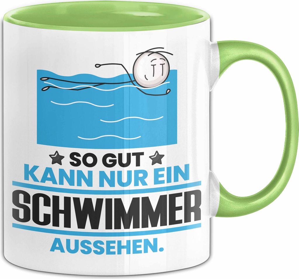 Schwimmer Geschenk Tasse So Gut Kann Nur Ein Schwimmer Aussehen Geschenkidee Kaffee-Becher (Grün)