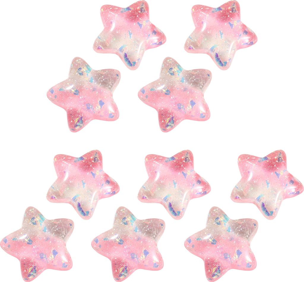 10 PCs Kopfbekleidung Charme Gradient Schimmernpulver DIY Harz gemischt Mini Shining Stars Flat Back Accessoires für Geschenke-Rosa