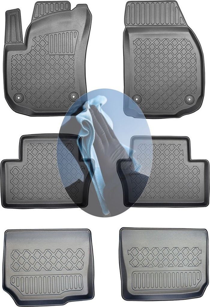 Z522322 TPE-Gummifußmatten kompatibel mit Opel Zafira OPC B Van Kombi 5-türer 2005-2014 7-Sitzer, 1. + 2. + 3. Sitzreihe