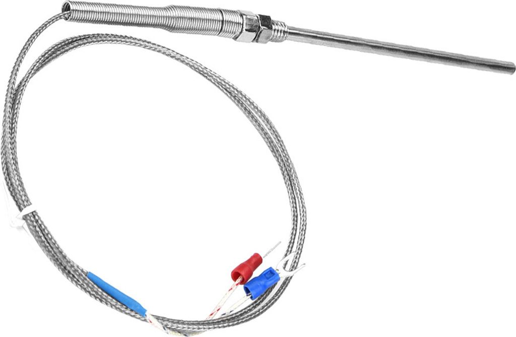 M8 Gewinde Typ K Thermoelement 100mm Sonde Temperatursensor Draht 0-400 (1 m)