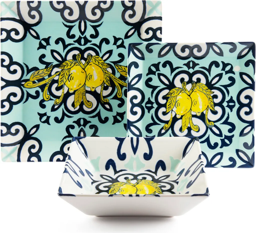 Set 18 Piatti Excelsa Amalfi in Vetroceramica Opale - Alta Qualità