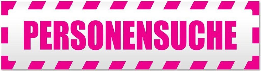 Kiwistar - Autoaufkleber - Pink - 30 x 8 cm - Personensuche gestreift - Hinweis Aufkleber Sticker für Auto, Kfz, Fahrrad, PKW, LKW