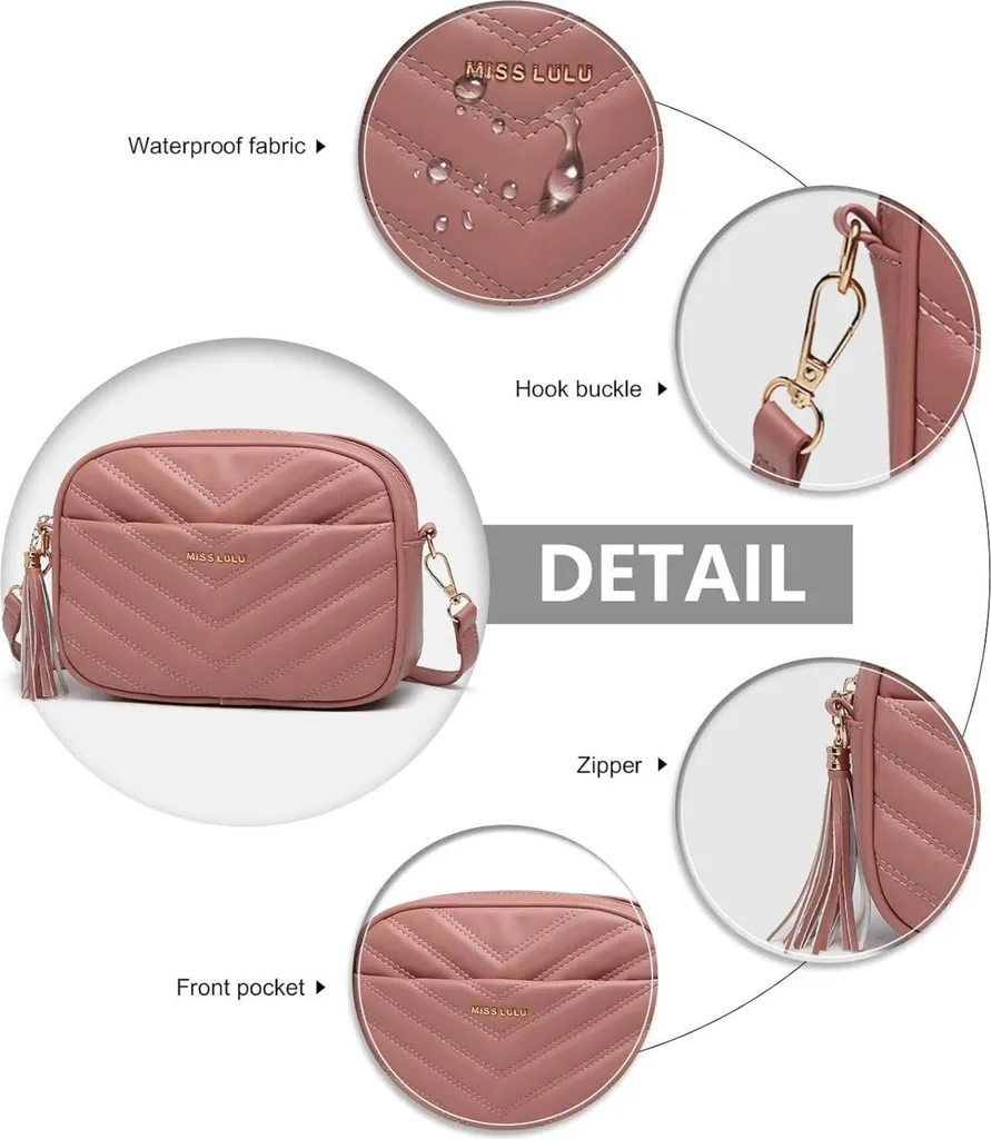 Miss Lulu Borsa In Ecopelle Con Tracolla – Design Geometrico A Blocchi Di Colore, Capiente Per Tablet 9,7'' E Oggetti Quotidiani