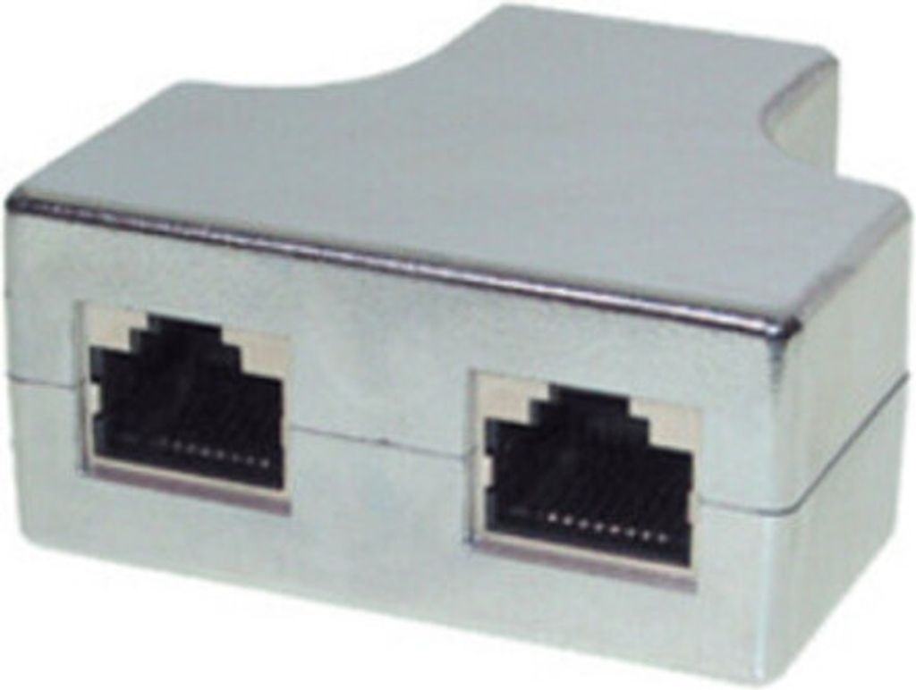 cat. 5e Patchkabeladapter RJ45 Buchse/2x Buchse