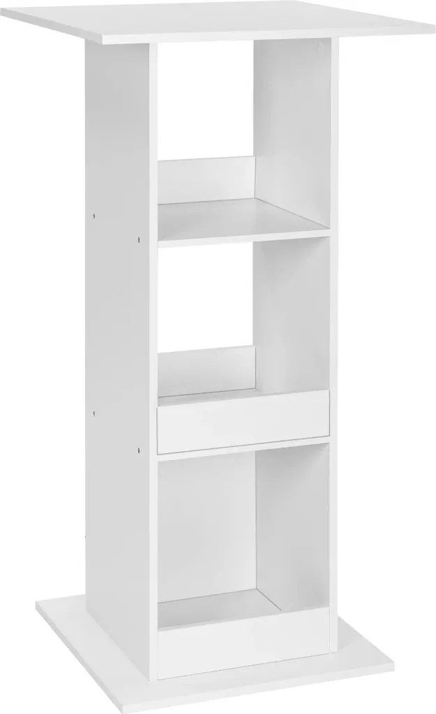 Tavolo Alto Bistrot Bianco 60x60 - Design Contemporaneo con Ripiani