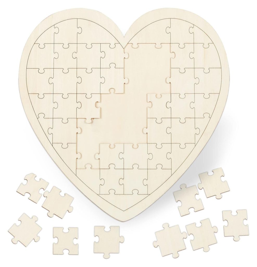 Relaxdays Puzzle a forma di cuore XXL, libro degli ospiti Immagine del prodotto 