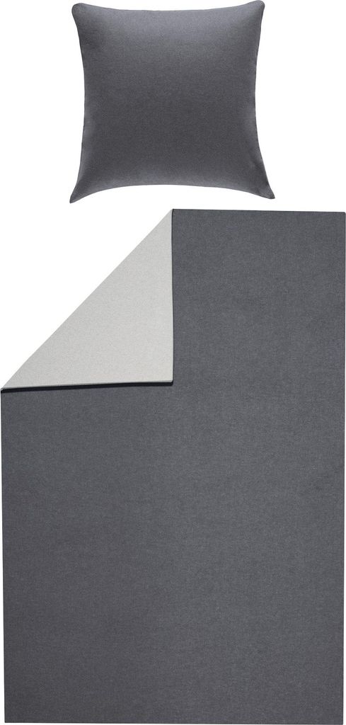 Erwin Müller Wendebettwäsche anthrazit-silber 1x 135x200 cm + 1x 80x80 cm