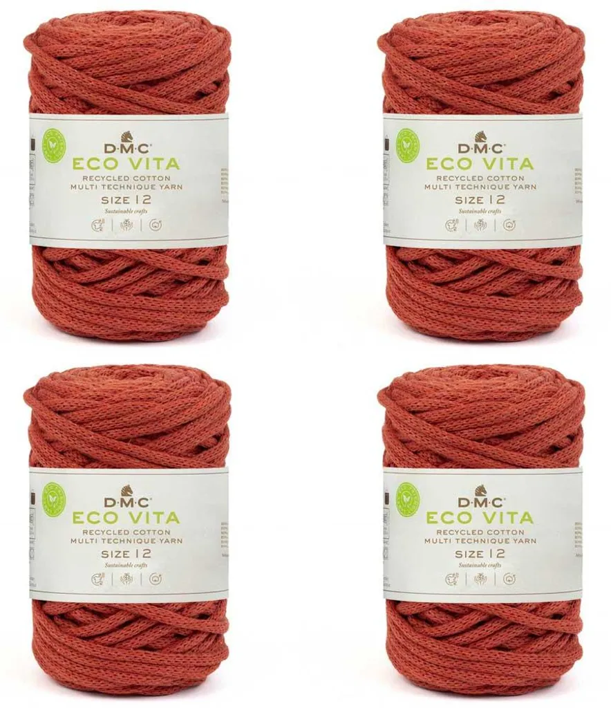 DMC Eco Vita-12 lot de 4 pelotes fil coton recyclé 4mm couleur 105