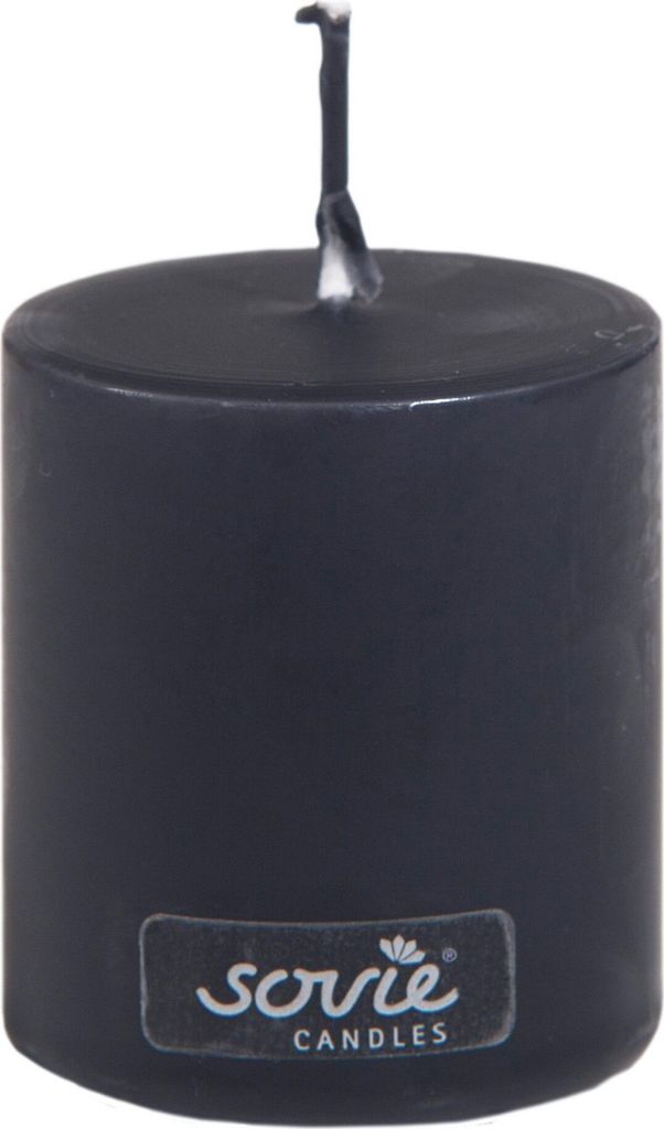 Stumpenkerze Schwarz, Ø 50 x 60 mm - Brenndauer ca. 16 Stunden