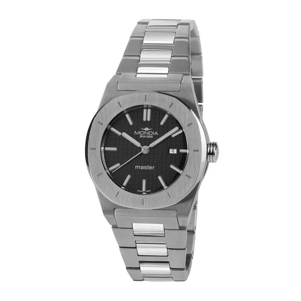 Montre Quartz Mondia Master Sport Lady avec Cadran Noir et Bracelet SS