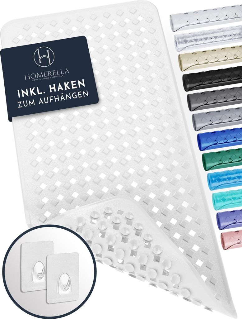 Homerella Badewannenmatte rutschfest Hautsensitiv 88x39cm Produktbild 