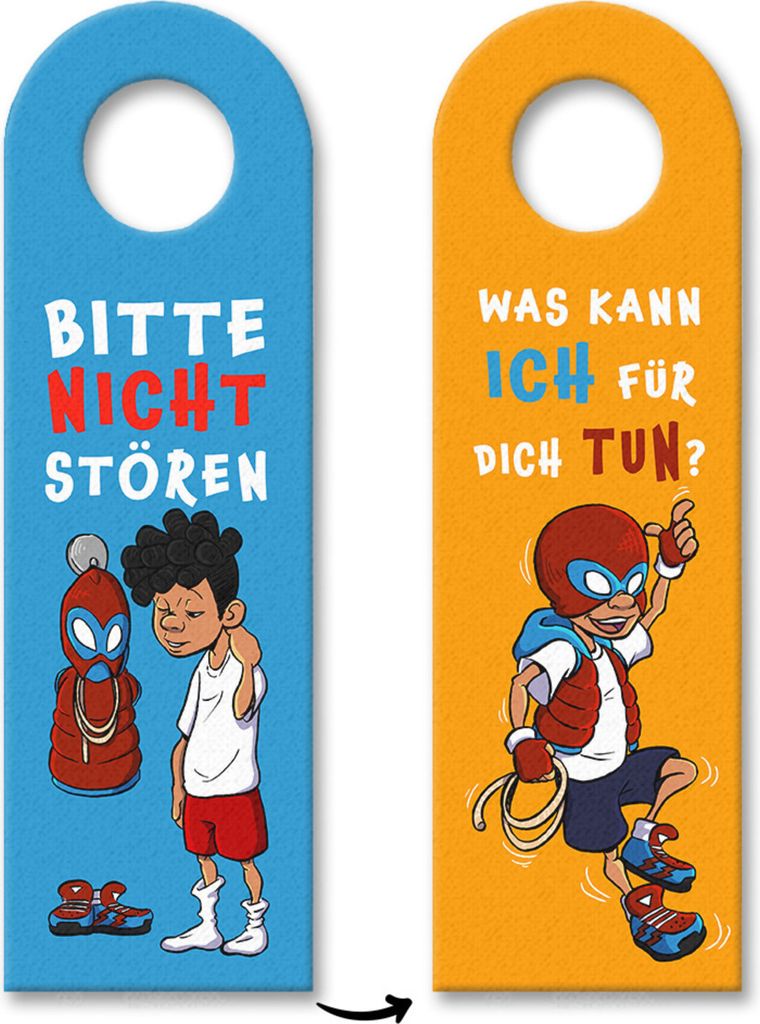 Cooler Spinnen Superheld Türhänger für kleine schwarzhaarige Superjungs