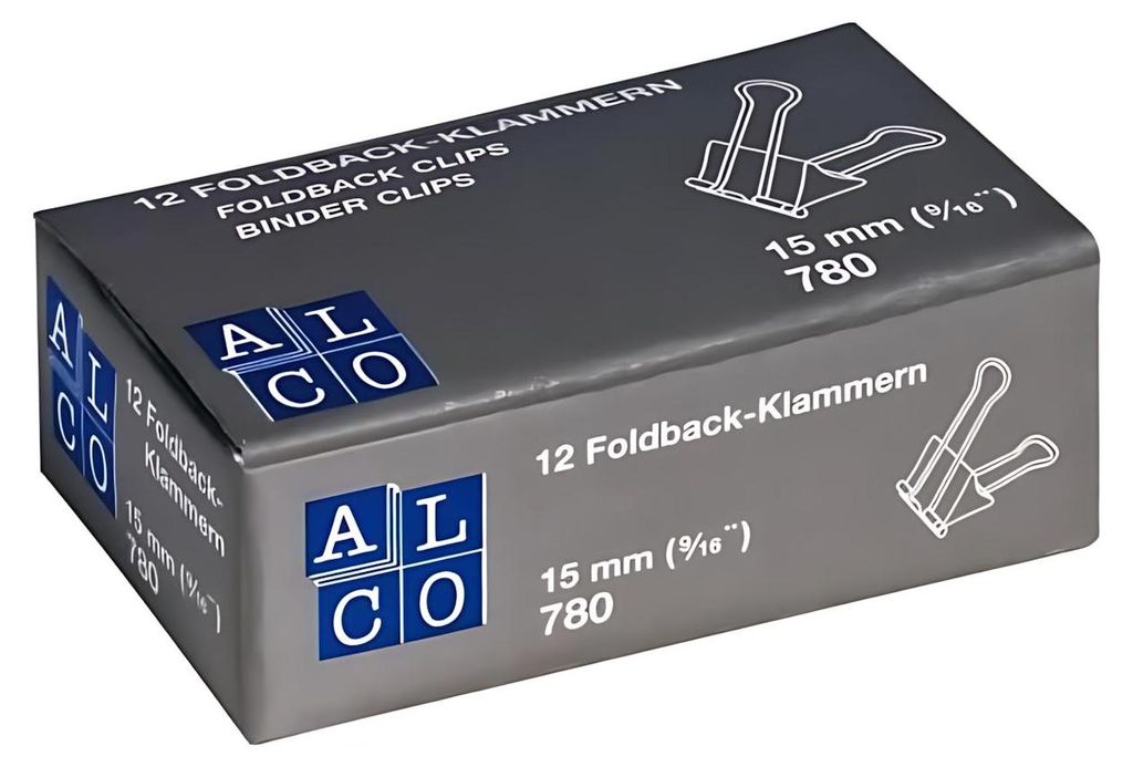 Alco Foldbackklammer Metall vernickelt 15mm dunkelgrün 12 Produktbild 