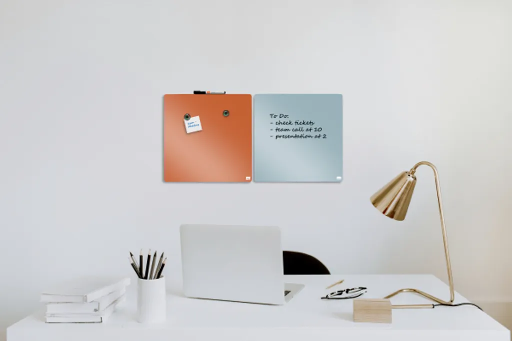 Tableau effaçable à sec orange 360mm magnétique avec surface laquée - 11