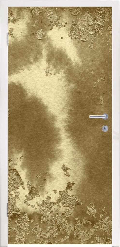 MuchoWow Türtapete Selbstklebende Türfolie Gold - Abstrakt - Farbe 90x235 cm Türposter Türaufkleber Klebefolie Türklebefolie - XXL-Plakaten ...