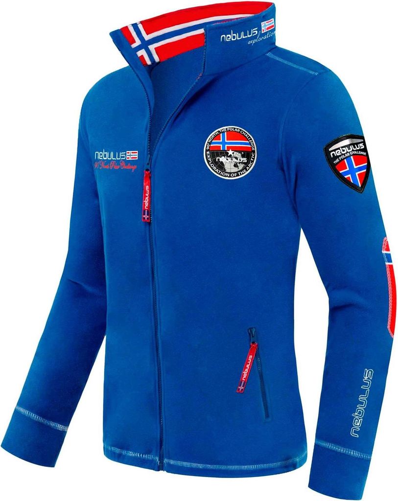 Nebulus Fleecejacke EXPLORE Herren, warme Fleece Jacke, mit langem Full-Zip Reißverschluss, Q800 - Herren, kobaltblau, L