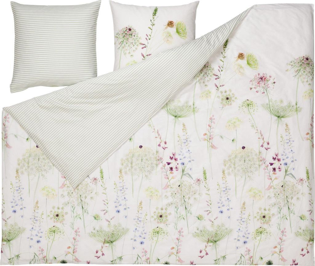 Estella Wendebettwäsche Meadow" grün 1x 200x220 cm + 2x Produktbild 
