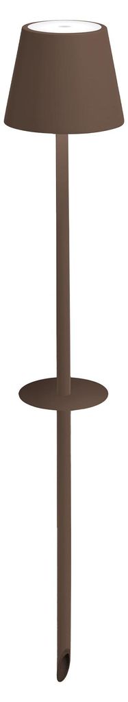 Ai Lati Poldina LED-Lampe mit cortenfarbenem Erdspieß, tragbare, wiederaufladbare Akku-Lampe mit Touch-Steuerung und einstellbarer Dimmfunktion