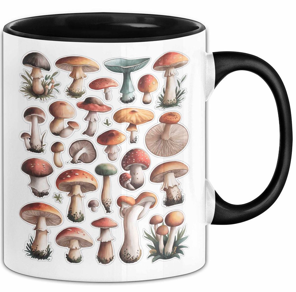 Pilzliebhaber Tasse Geschenkidee Pilz Fan Geschenkidee Lustig (Schwarz)