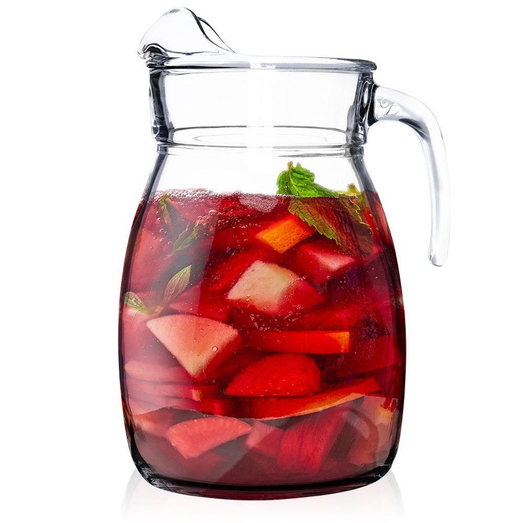 Orion Glaskaraffe Glaskrug für Wasser Fruchtsaft Getränke Limonade mit Henkel 2,5l