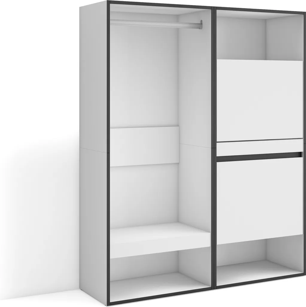 Armoire Vestiaire ouvert COZY 120x35x145 cm Blanc Chambre à Coucher