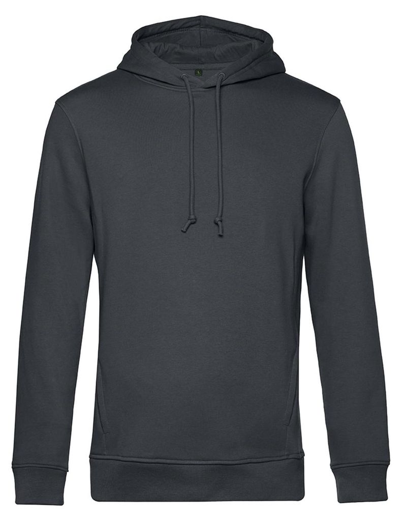 B&C - Kapuzenpullover Baumwolle aus biologischem Anbau für Herren FK150 (L) (Asphaltgrau)